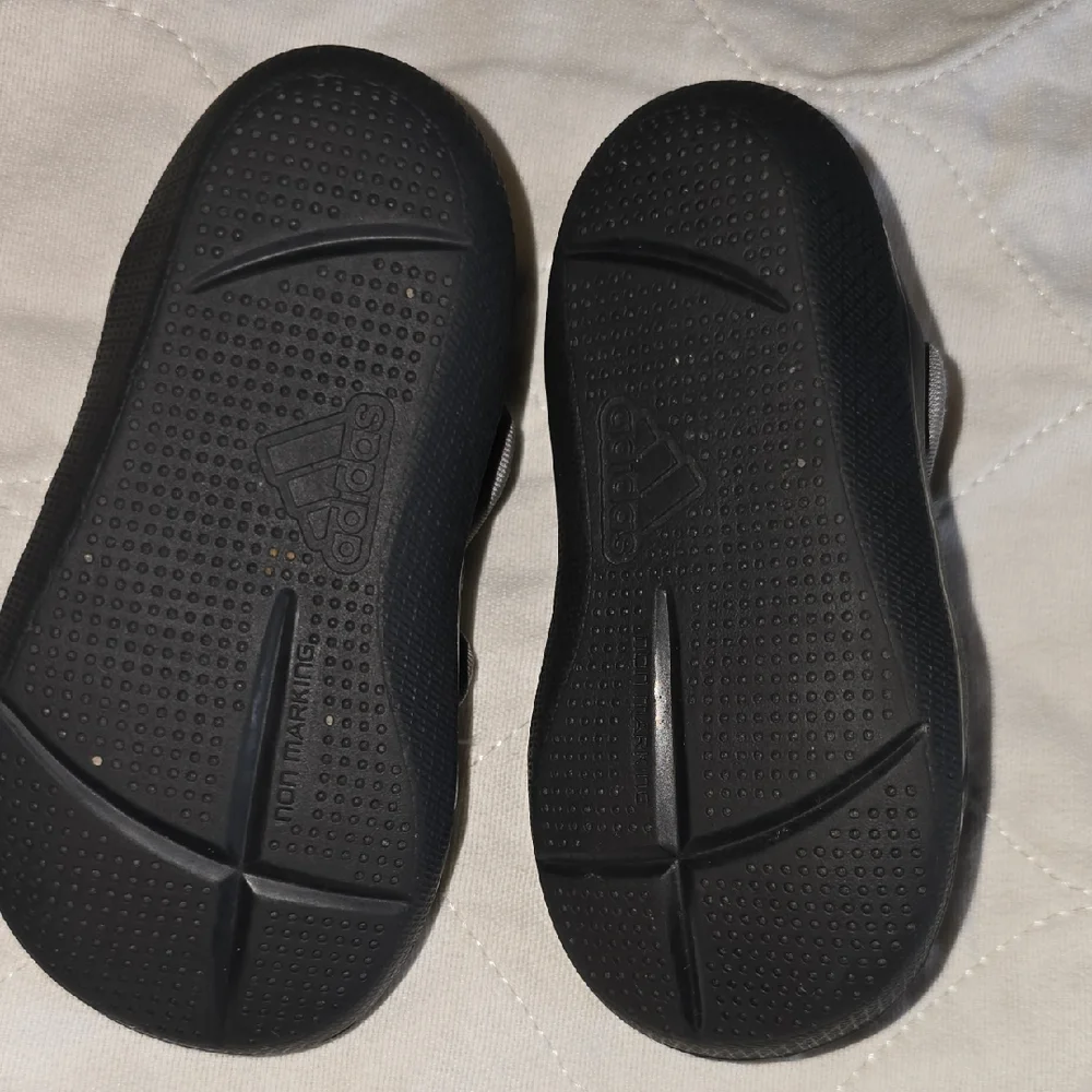 adidas Kids Black and Gray Slip-On Water Shoes